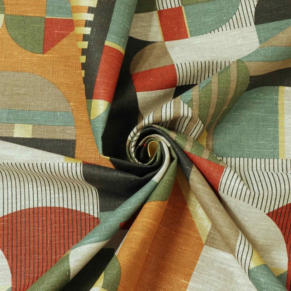 Abstract Clash Linen Fabric - Image 3
