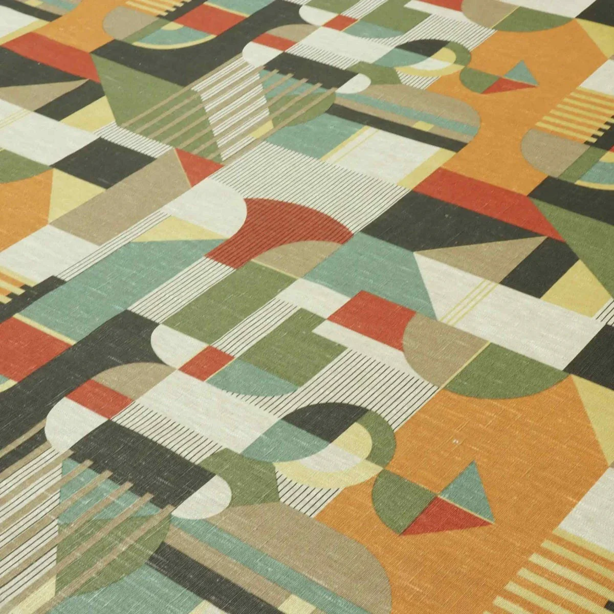 Abstract Clash Linen Fabric - Image 4
