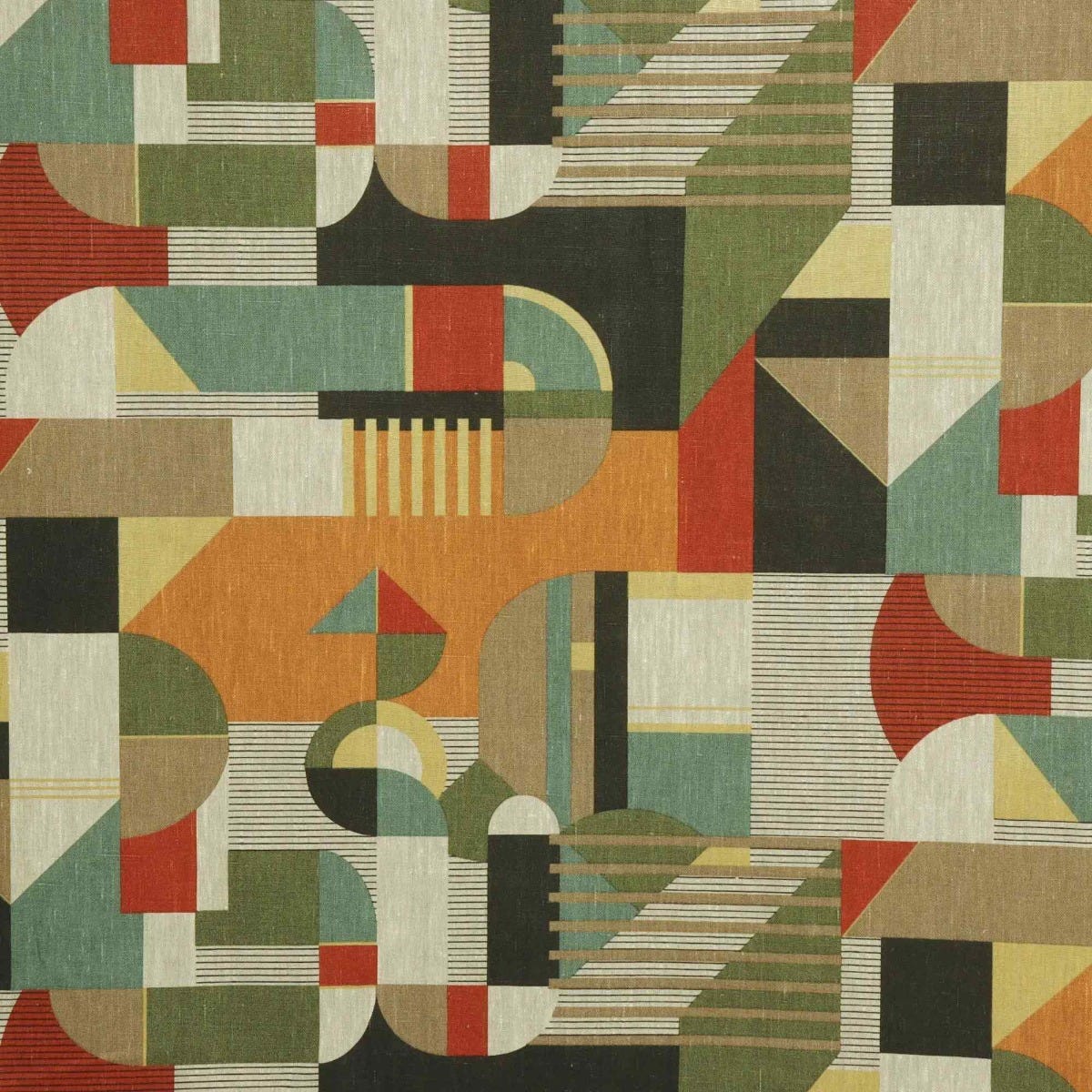 Abstract Clash Linen Fabric - Image 7