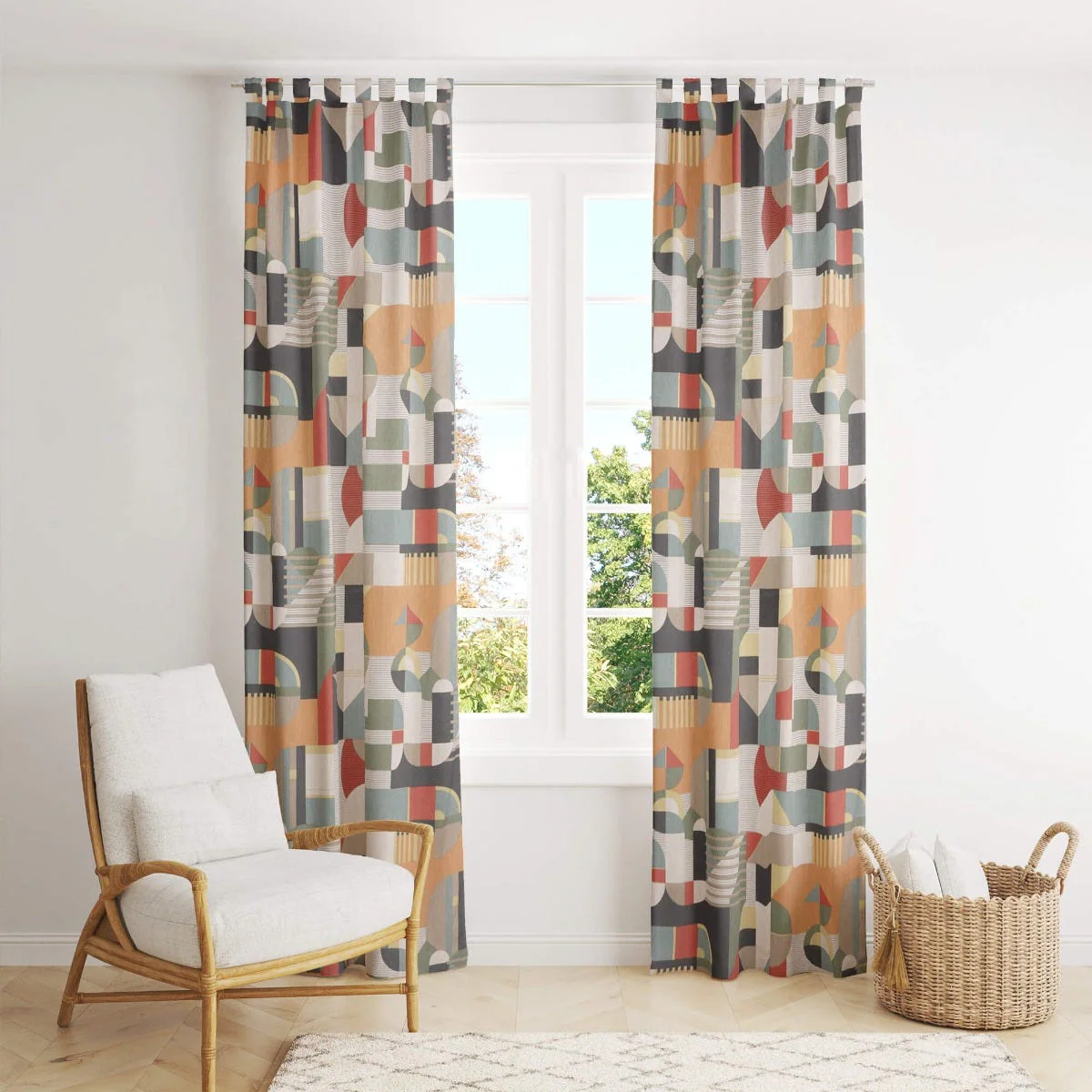 Abstract Clash Linen Fabric - Image 8