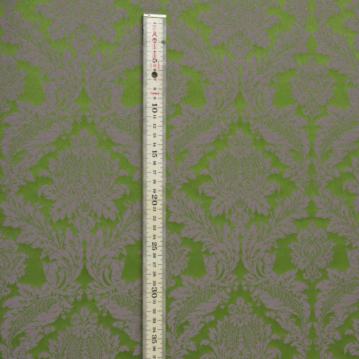 Alderton Damask Purple on Green Fabric - Image 5