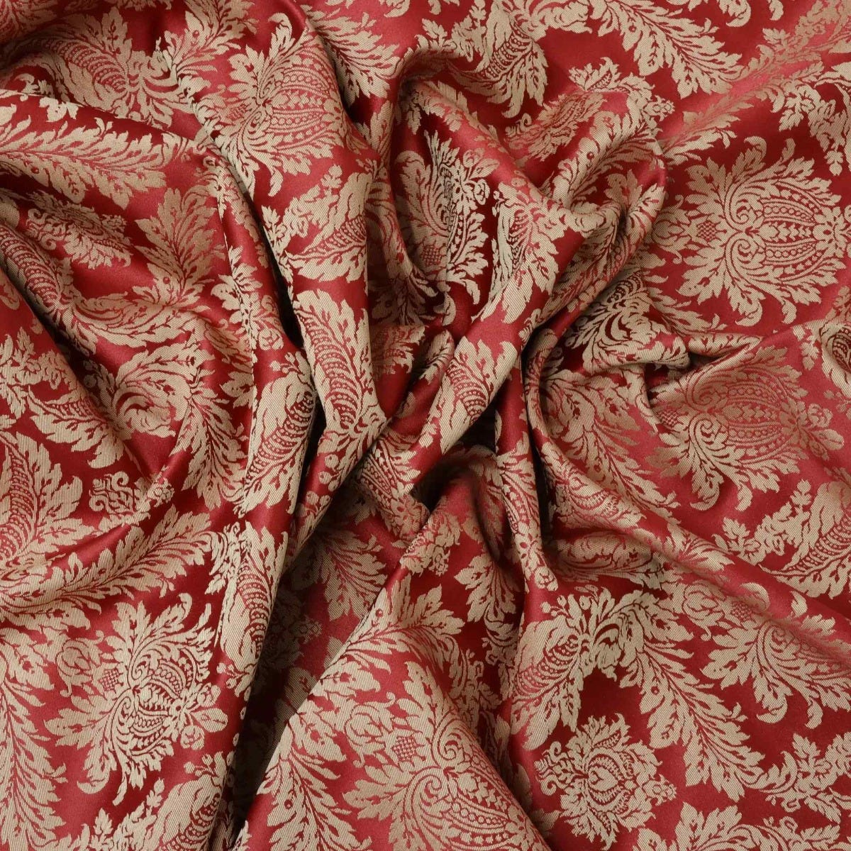 Alderton Luxury Damask Gold on Red Fabric - Image 3
