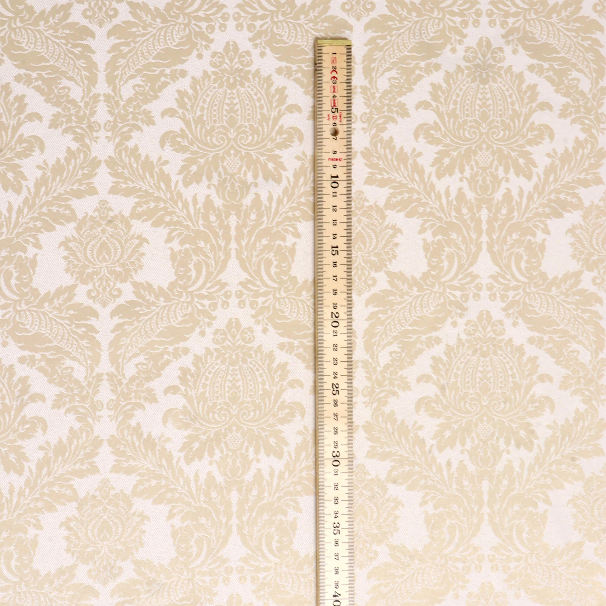 Alderton Luxury Damask Ivory Fabric - Image 5