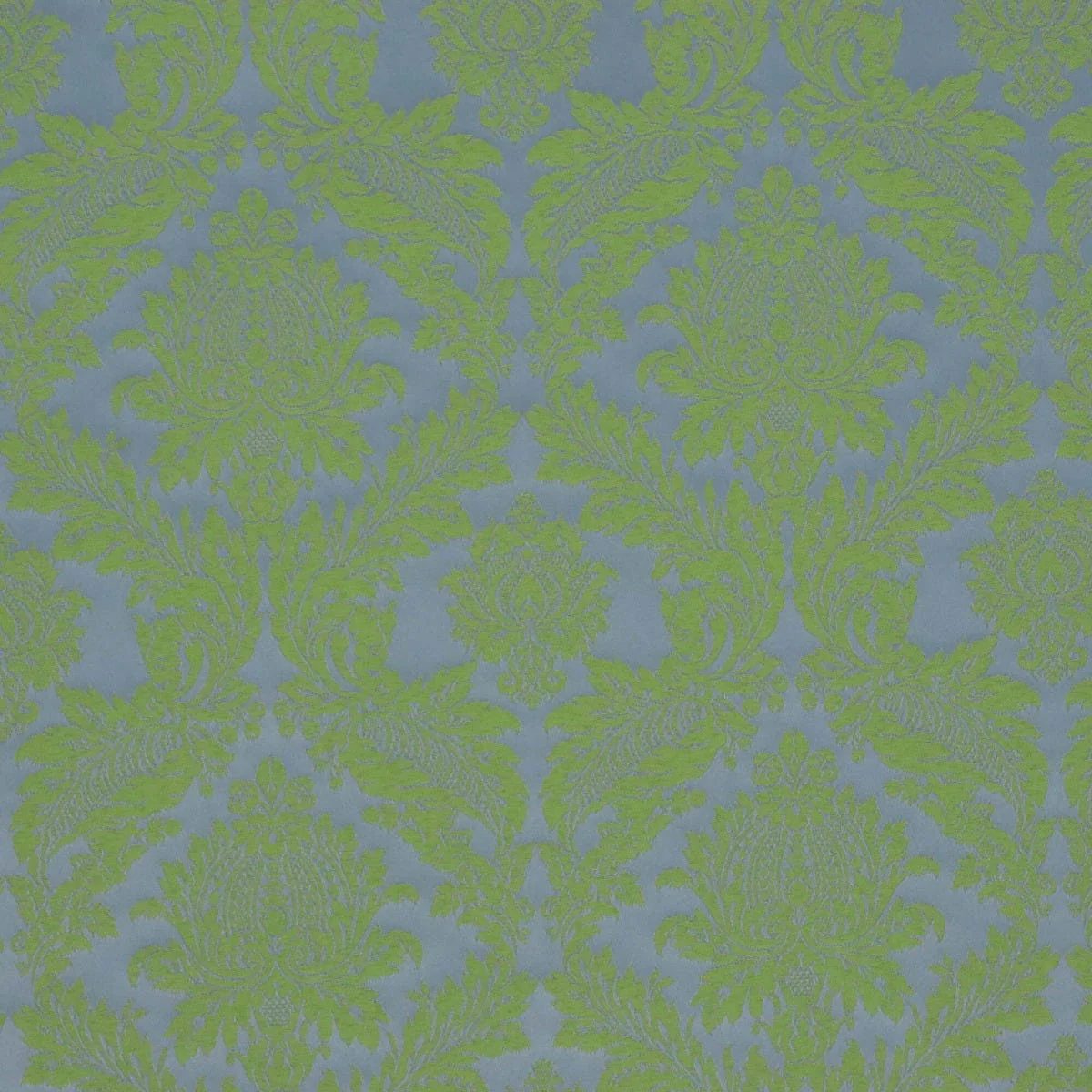 Alderton Luxury Damask Lime On Duck Egg Fabric - Image 6