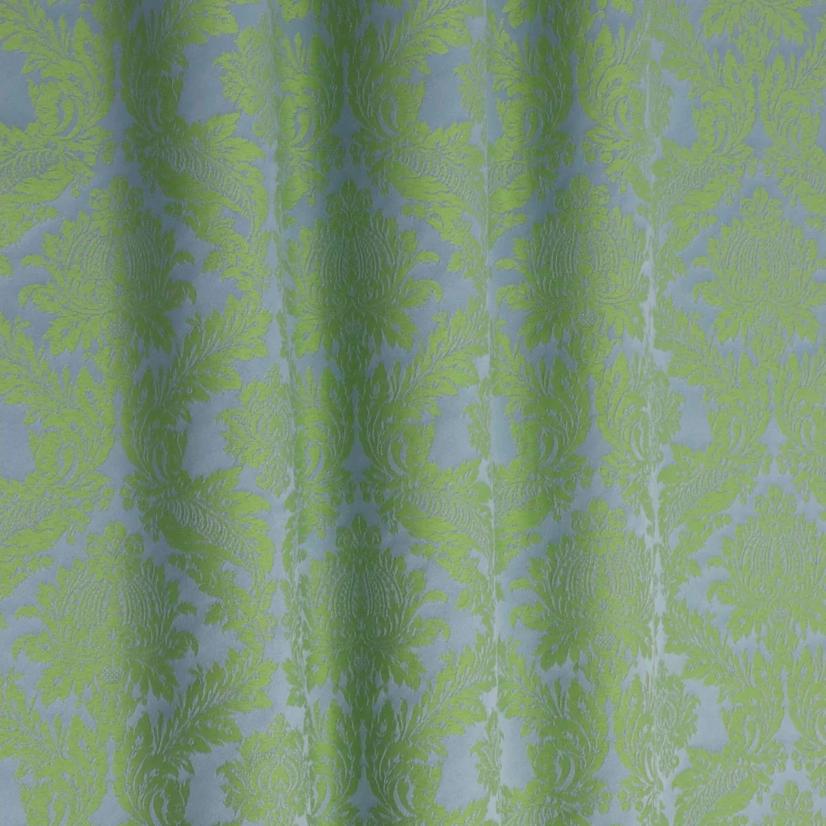 Alderton Luxury Damask Lime On Duck Egg Fabric - Image 7