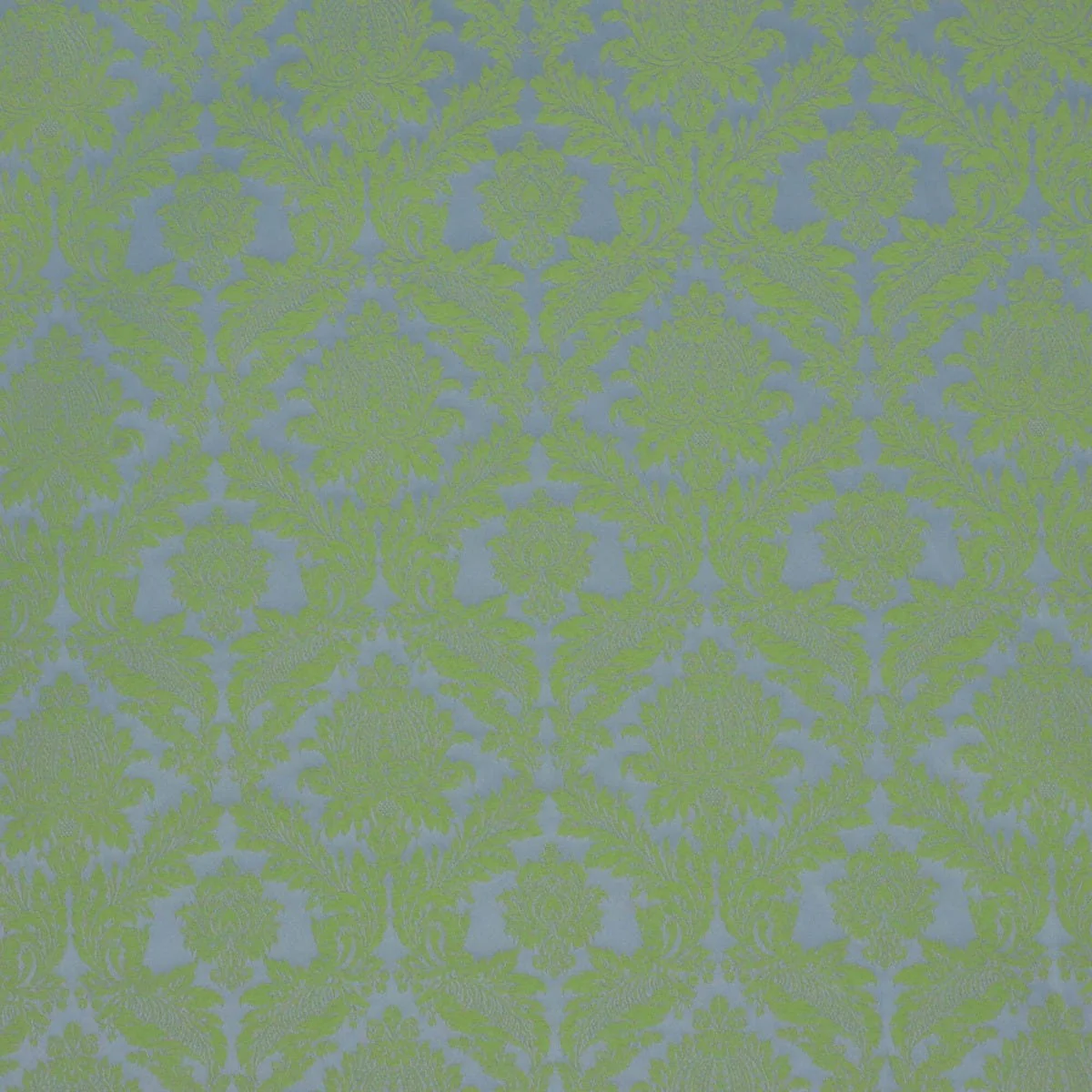 Alderton Luxury Damask Lime On Duck Egg Fabric - Image 9