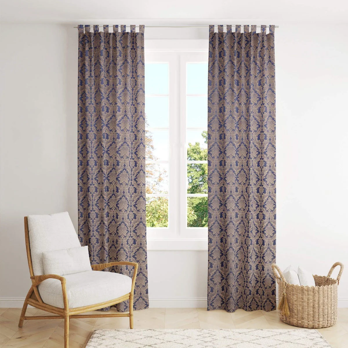 Alderton Luxury Damask Navy Fabric - Image 9
