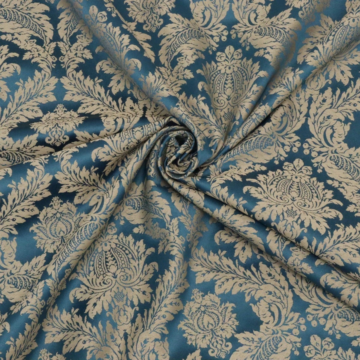 Alderton Luxury Damask Teal Fabric - Image 3