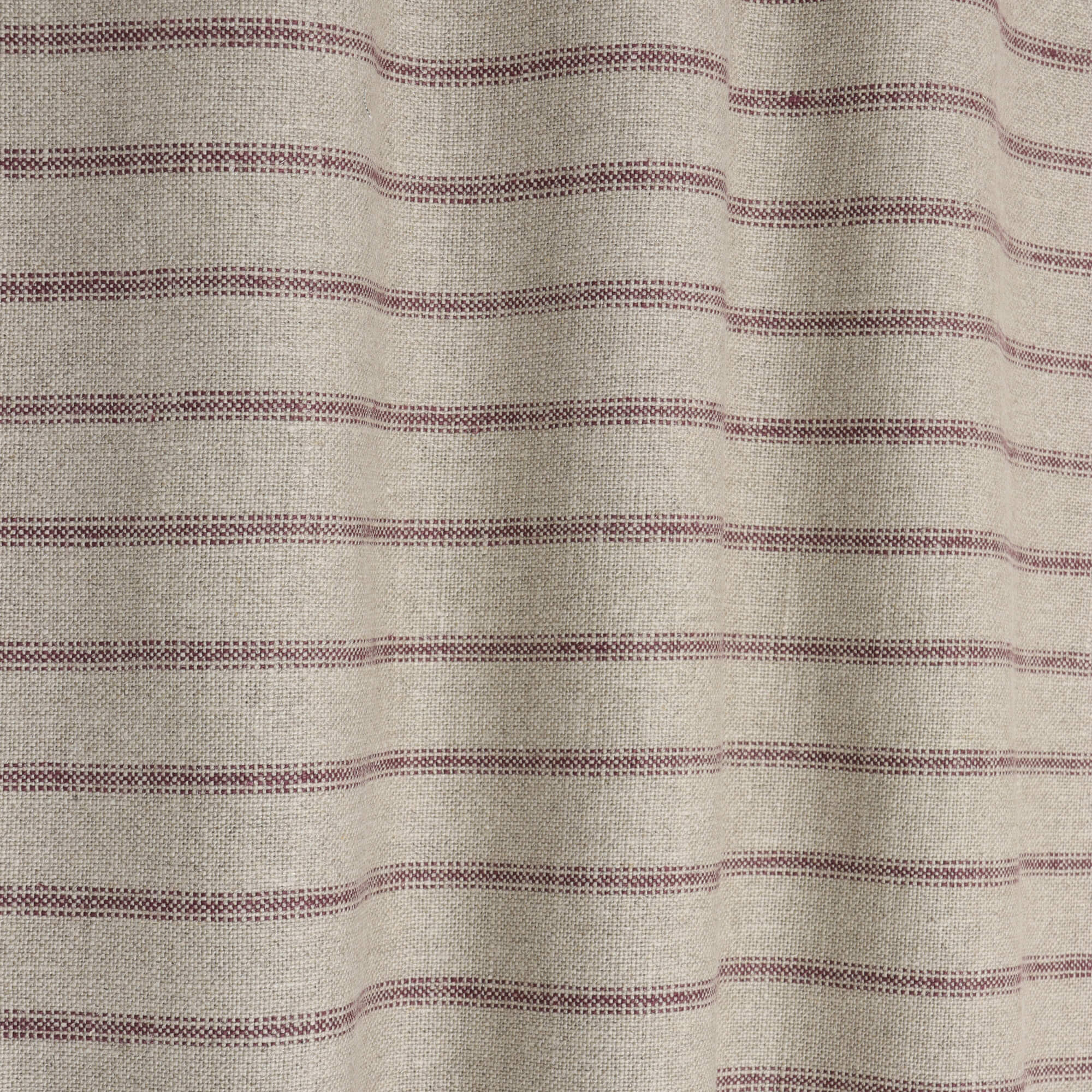 Art of the Loom Wexford Stripe Aubergine Linen Fabric - Image 7