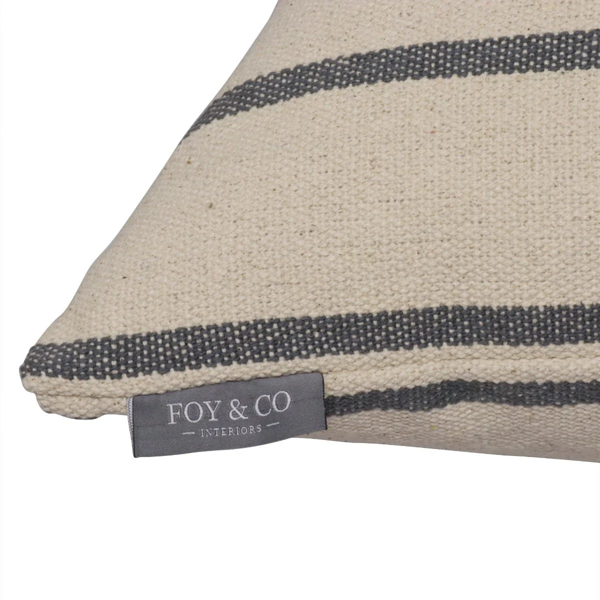 Austin Stripe Grey Cushion - Image 4