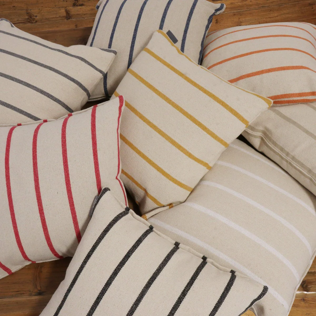 Austin Stripe White Cushion - Image 8