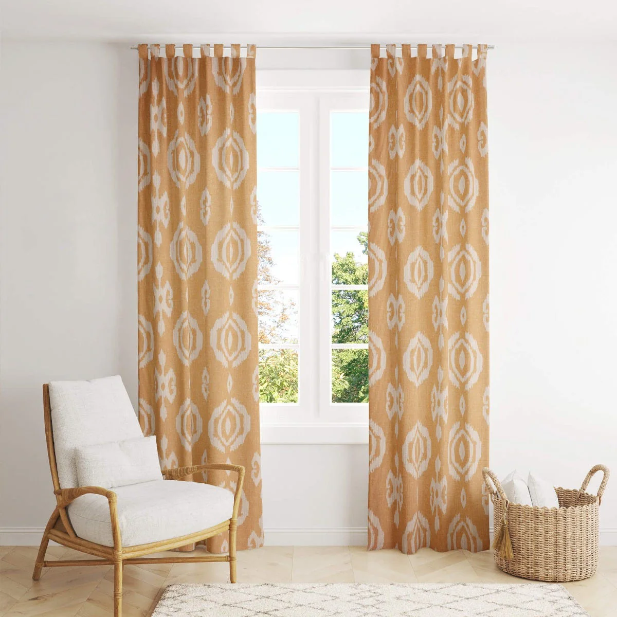 Bali Ikat Orange Fabric - Image 9