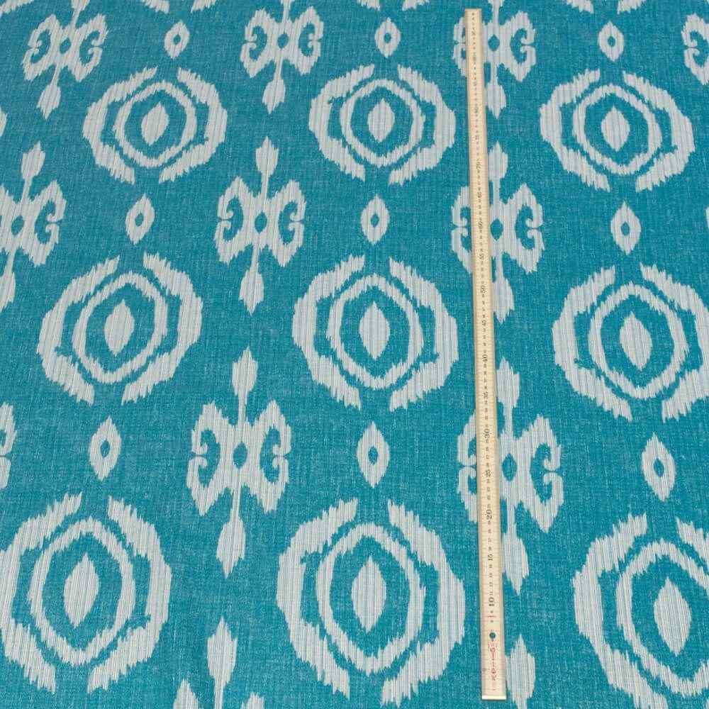 Bali Ikat Teal Fabric - Image 4