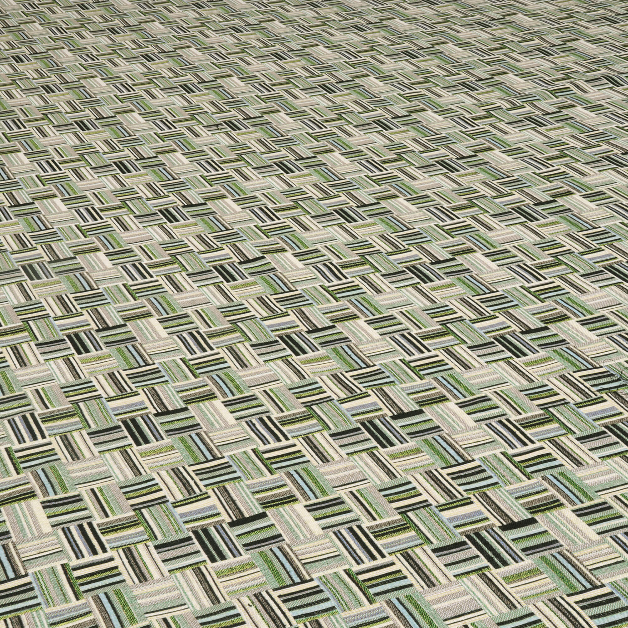 Basket Weave Jacquard Green Fabric - Image 4