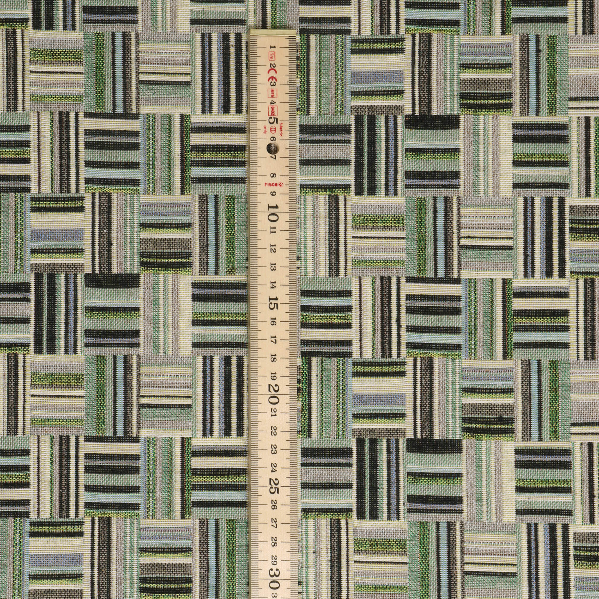 Basket Weave Jacquard Green Fabric - Image 5