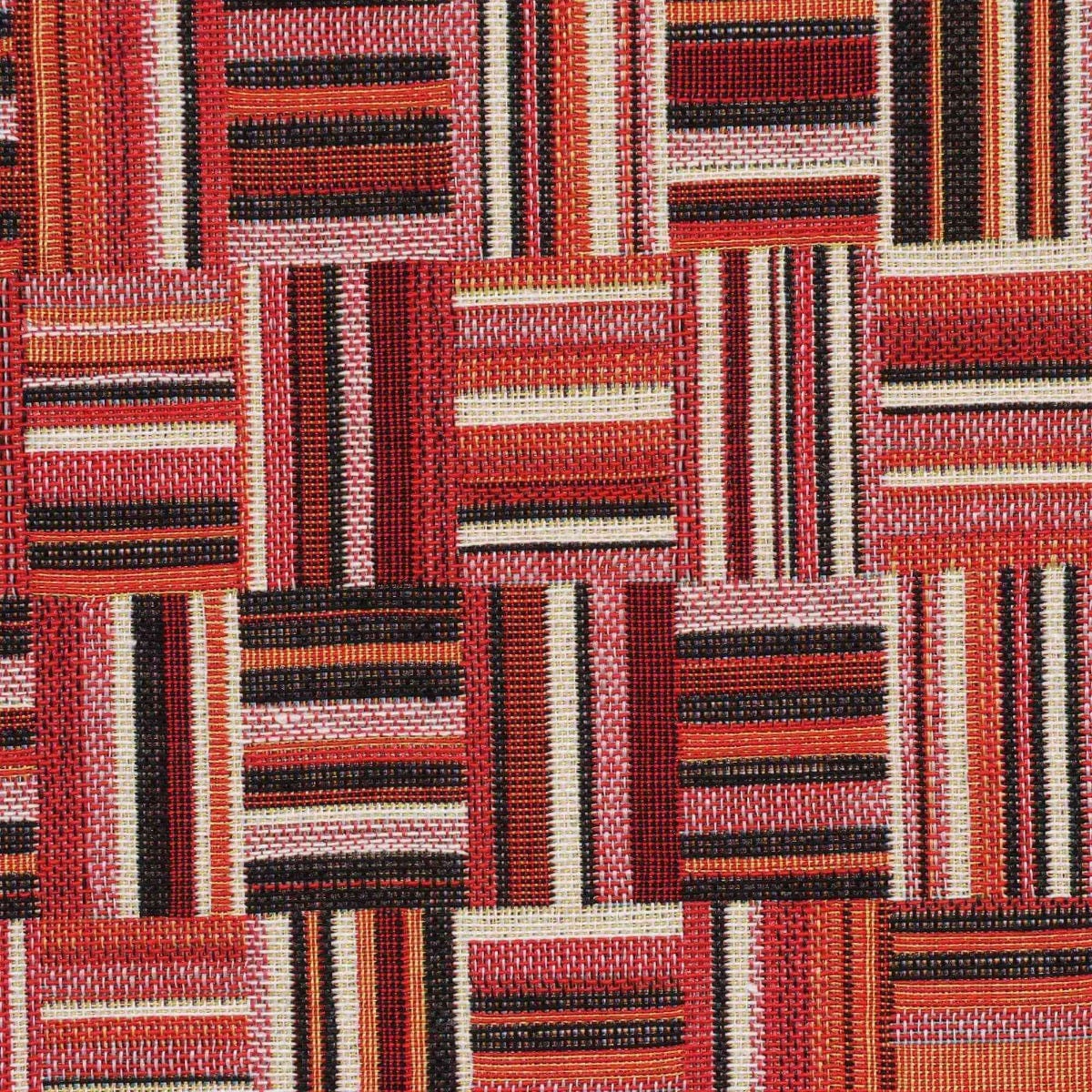Basket Weave Jacquard Red Fabric - Image 7