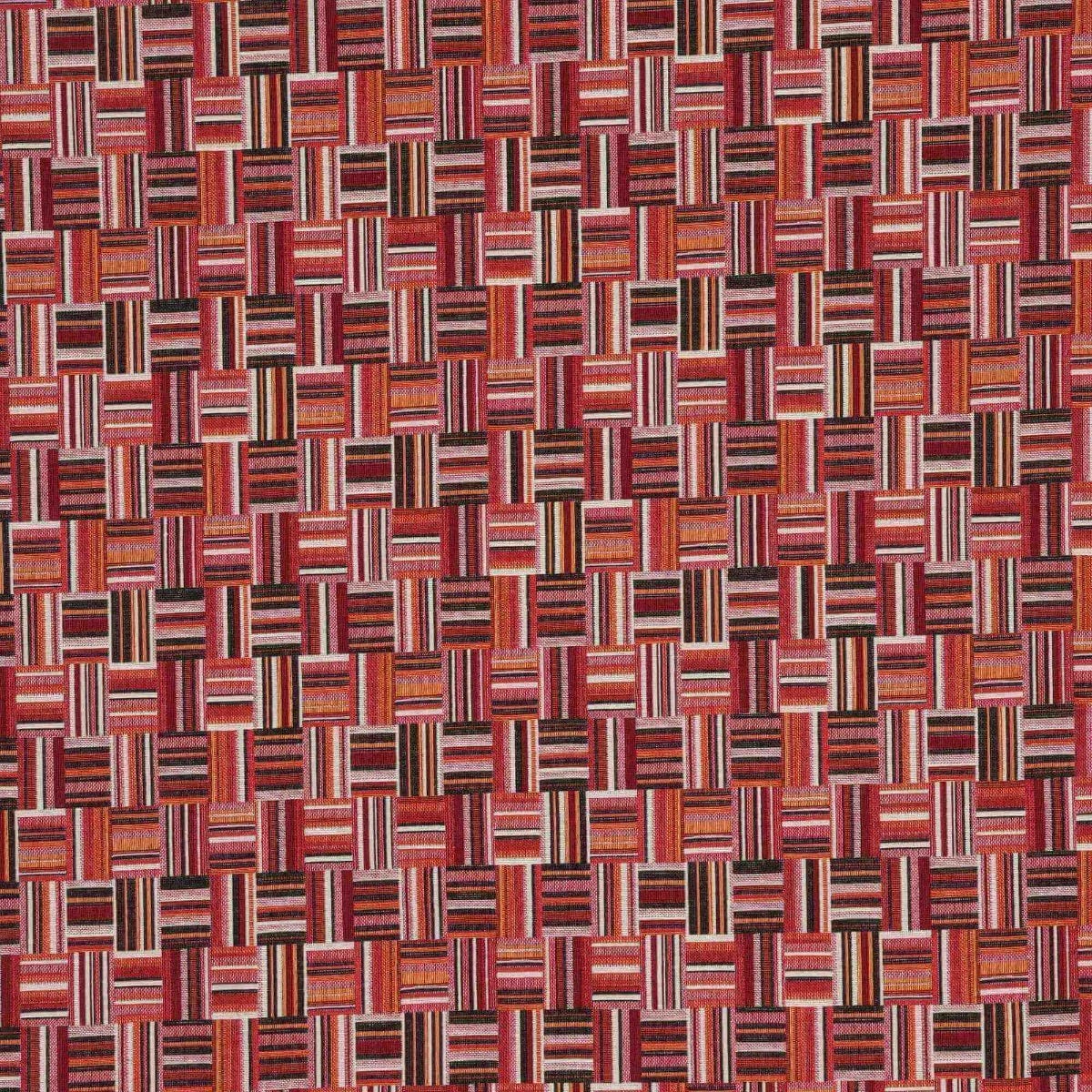 Basket Weave Jacquard Red Fabric - Image 8