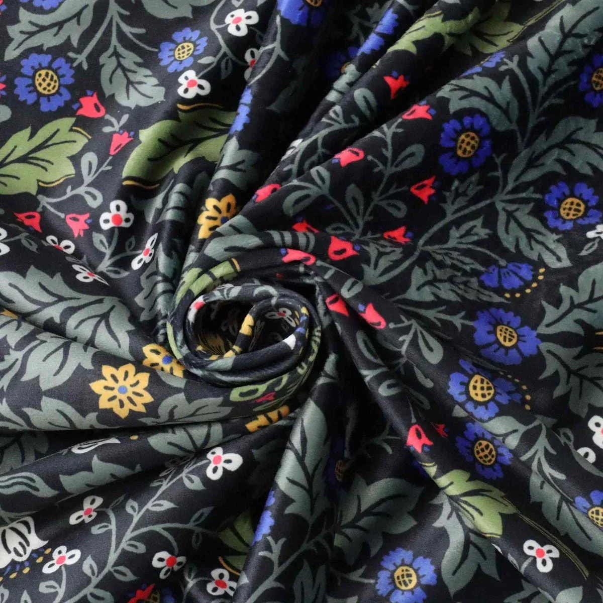 Blenheim Midnight Black Velvet Fabric - Image 3