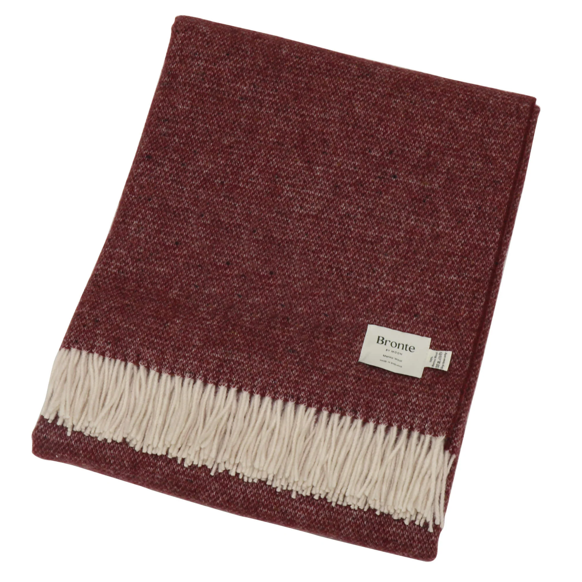 Bronte By Moon Donegal Merino Wool Throw Burgundy
