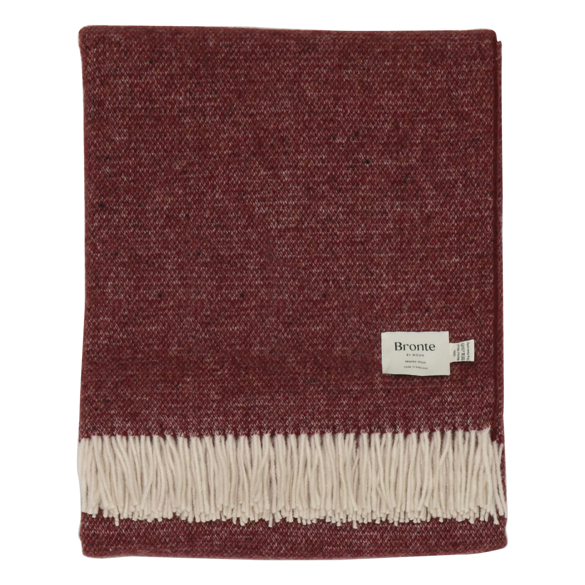 Bronte By Moon Donegal Merino Wool Throw Burgundy - Image 3