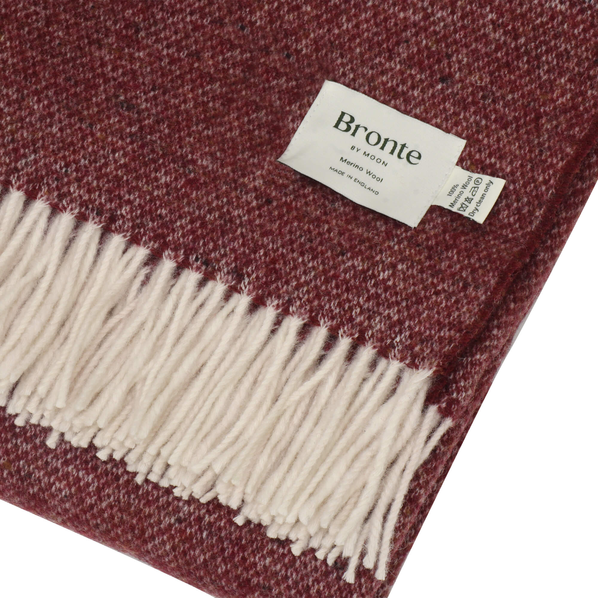 Bronte By Moon Donegal Merino Wool Throw Burgundy - Image 4