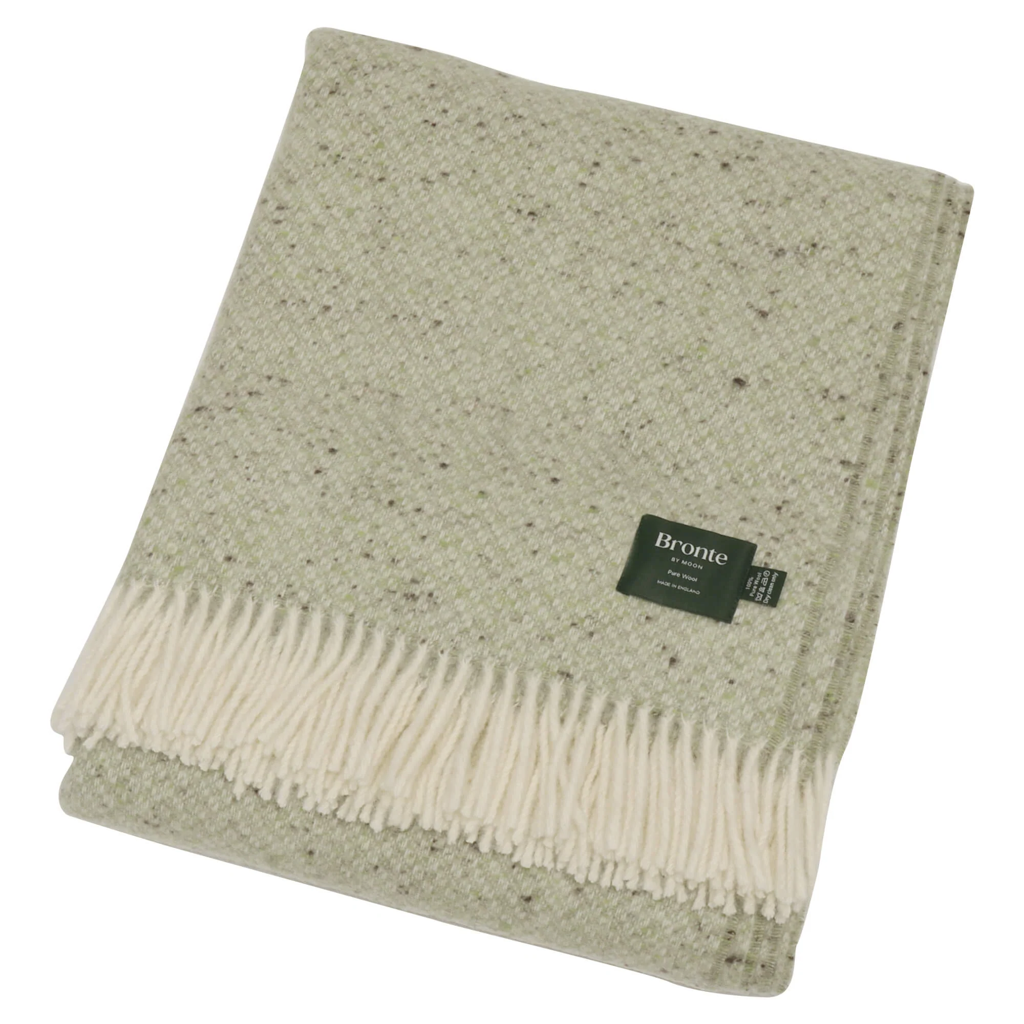 Bronte By Moon Donegal Wool Throw Light Sage