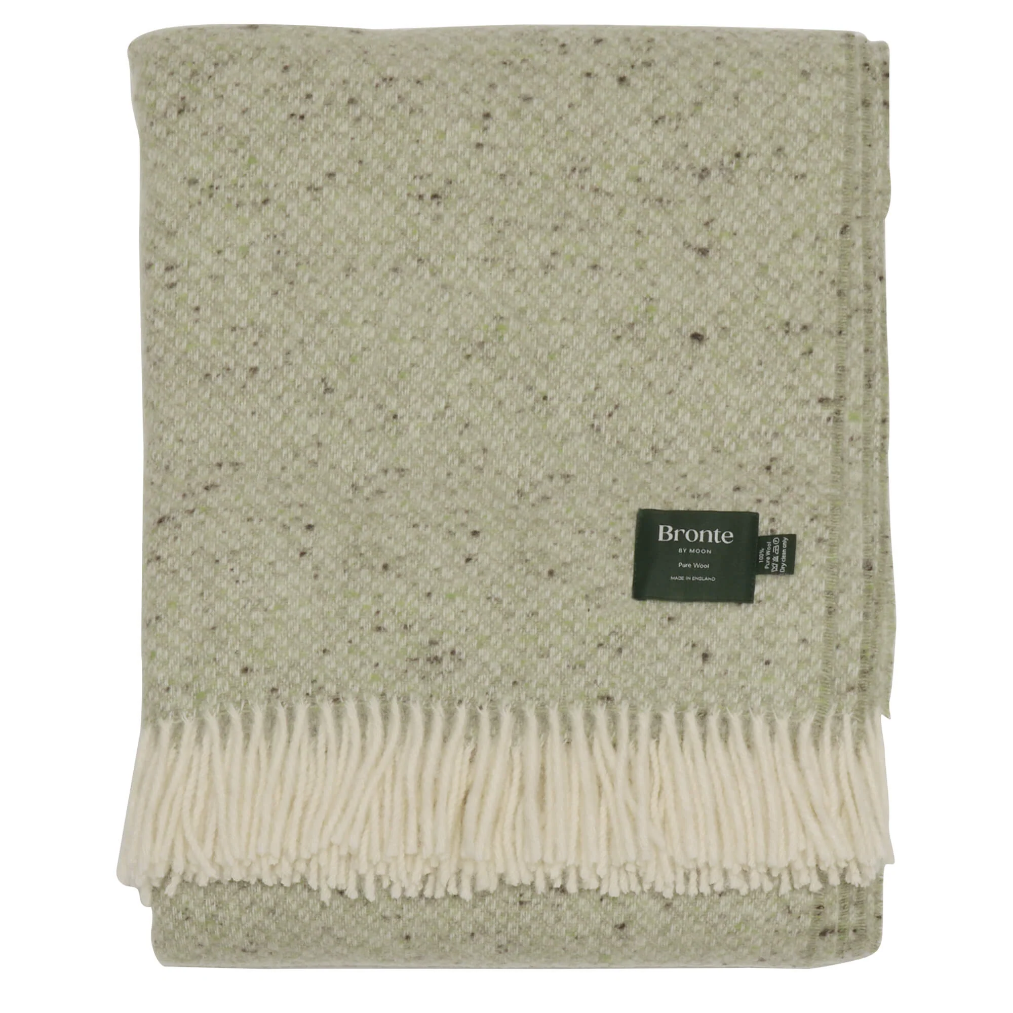 Bronte By Moon Donegal Wool Throw Light Sage - Image 3