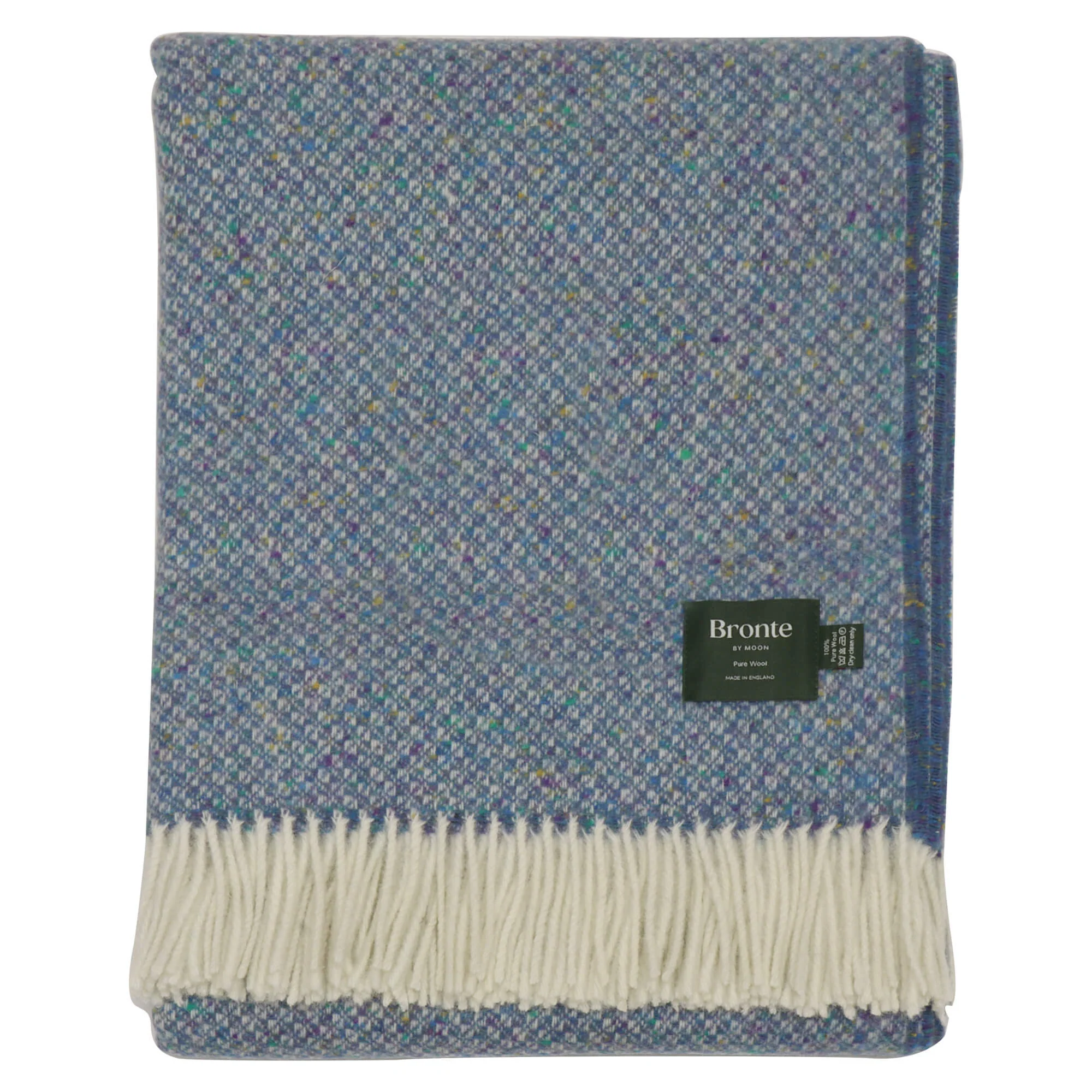 Bronte By Moon Donegal Wool Throw Blue - Image 3