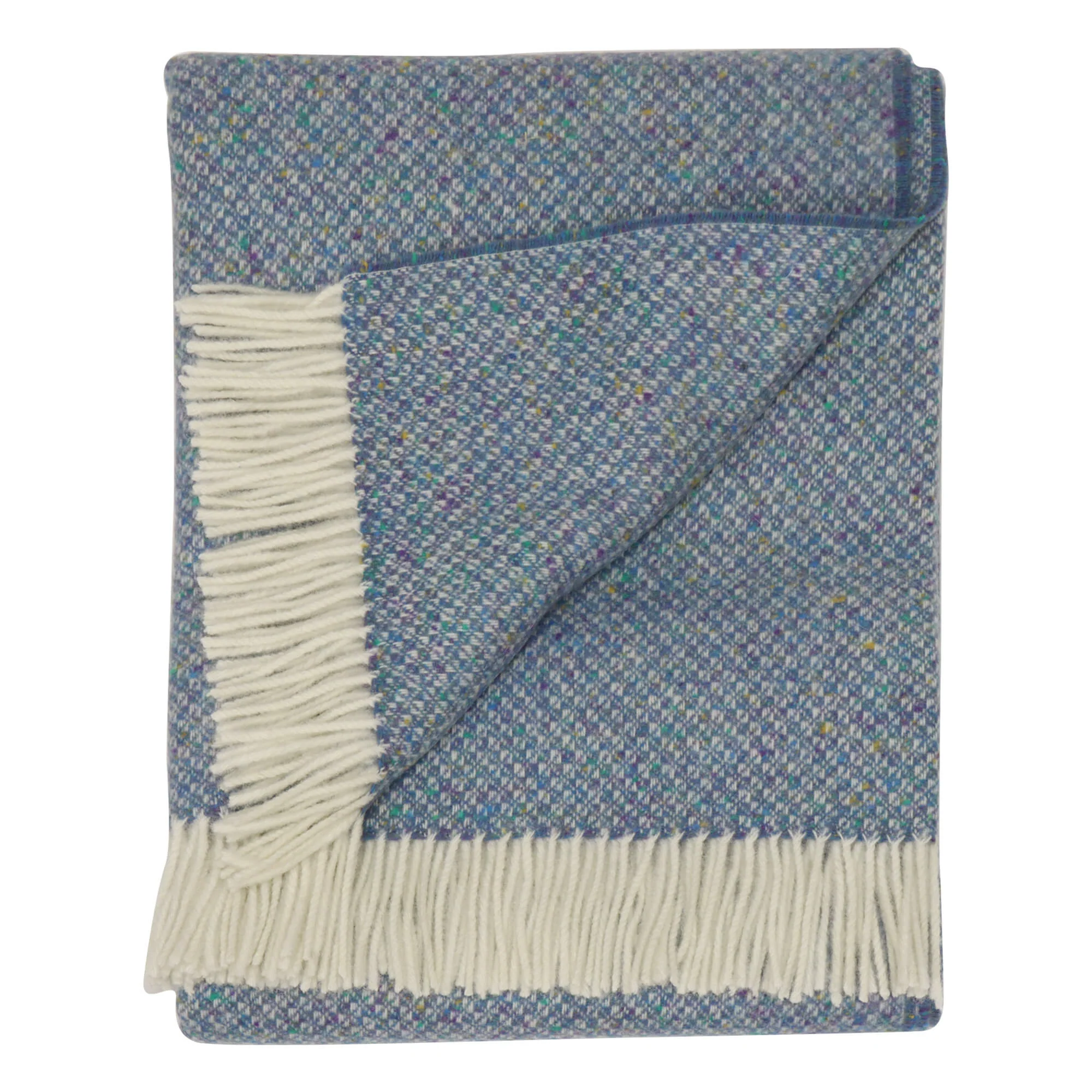 Bronte By Moon Donegal Wool Throw Blue - Image 5