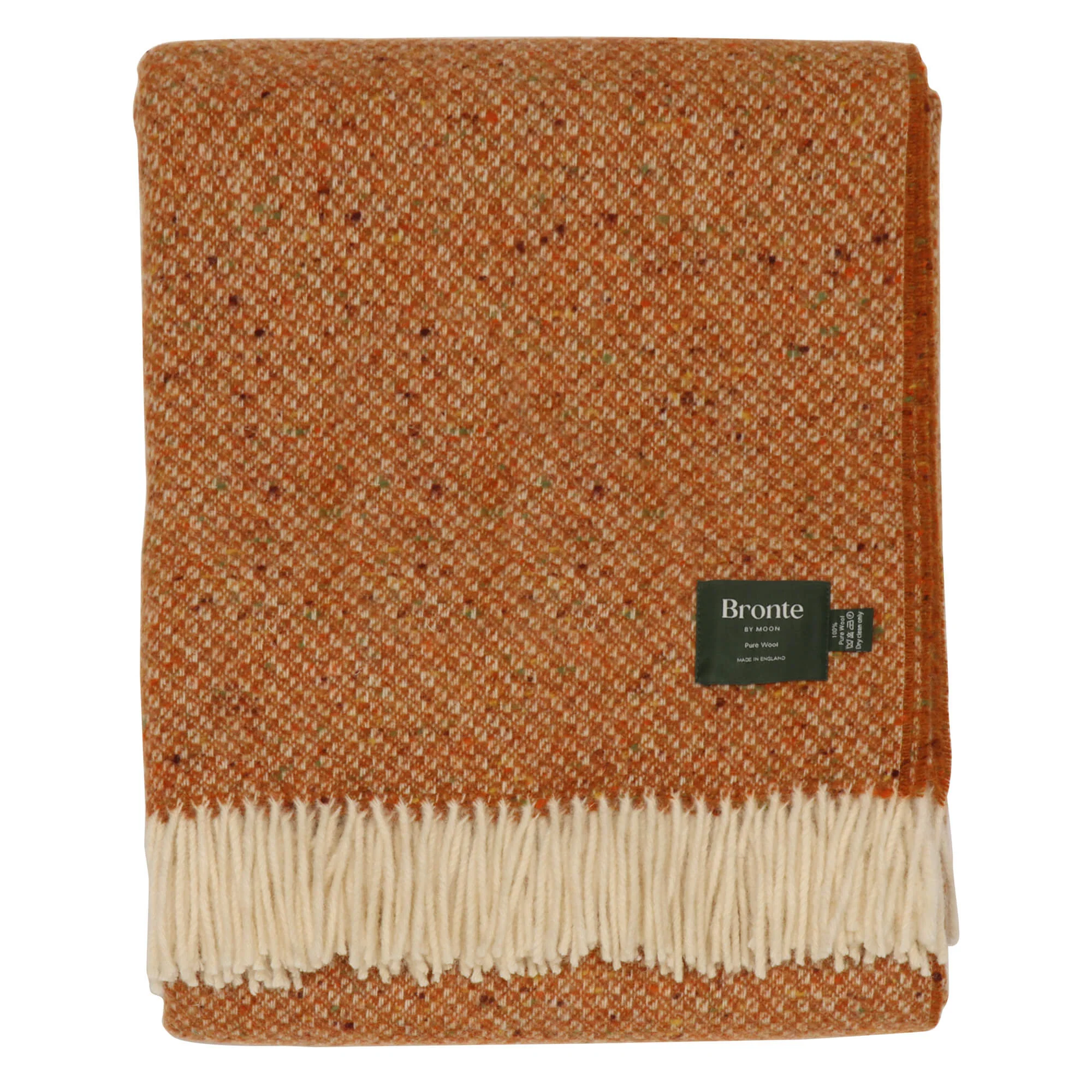 Bronte By Moon Donegal Wool Throw Orange - Image 3