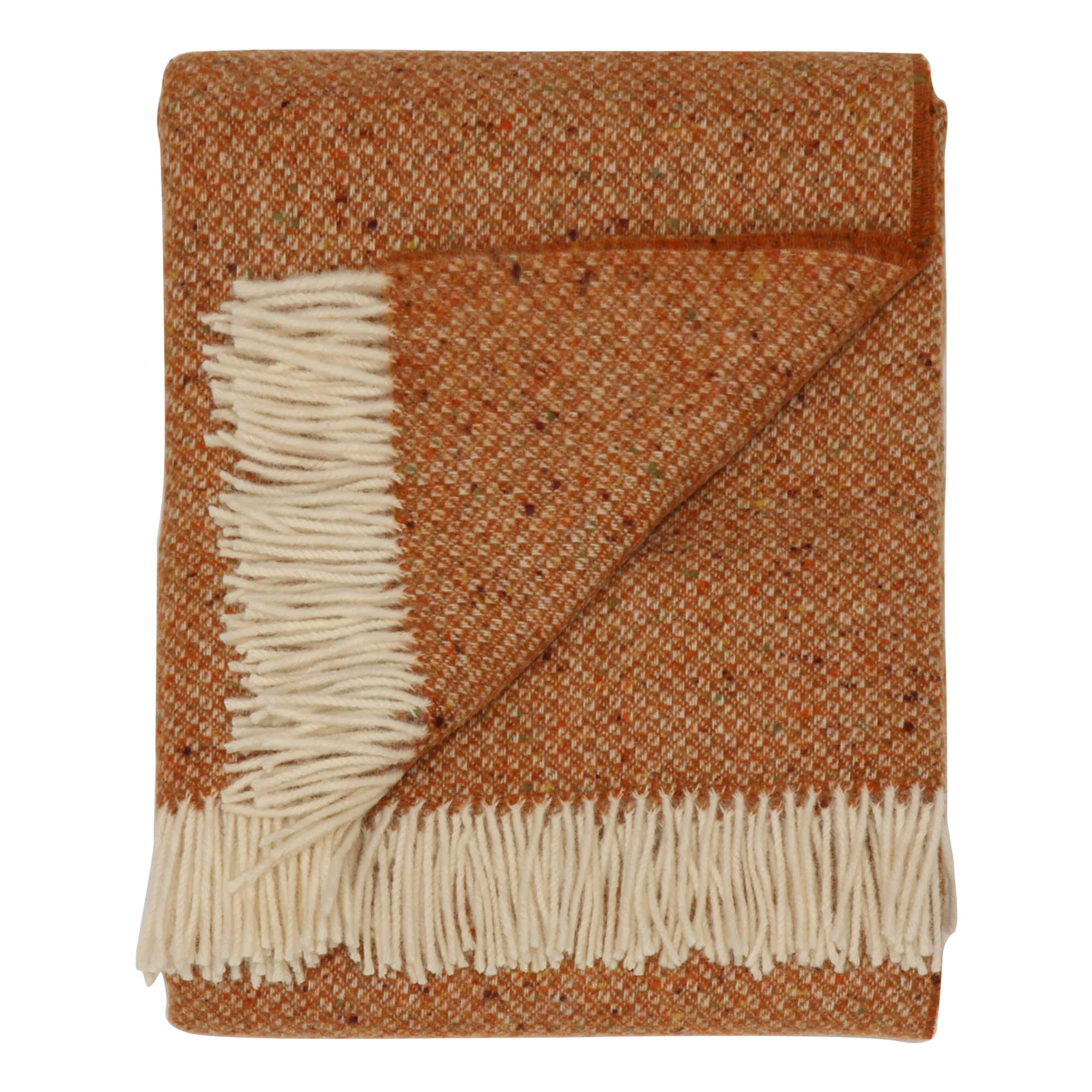 Bronte By Moon Donegal Wool Throw Orange - Image 5