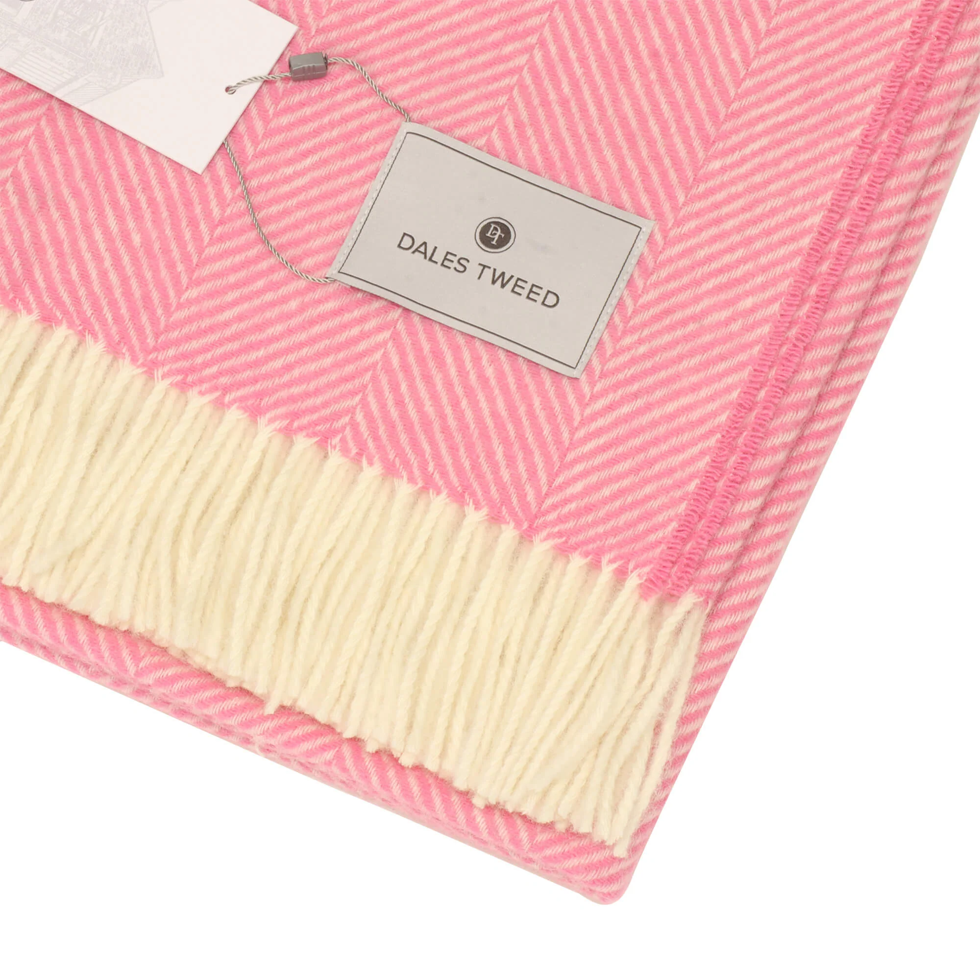 Bronte Herringbone Throw Bubblegum Pink - Image 3