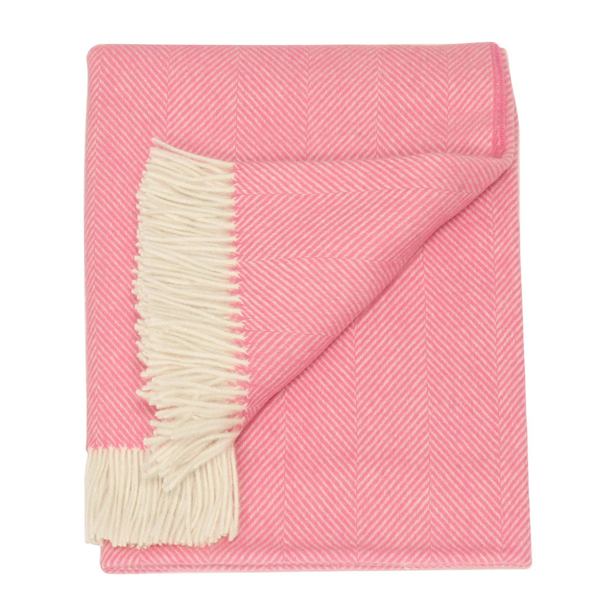 Bronte Herringbone Throw Bubblegum Pink - Image 4