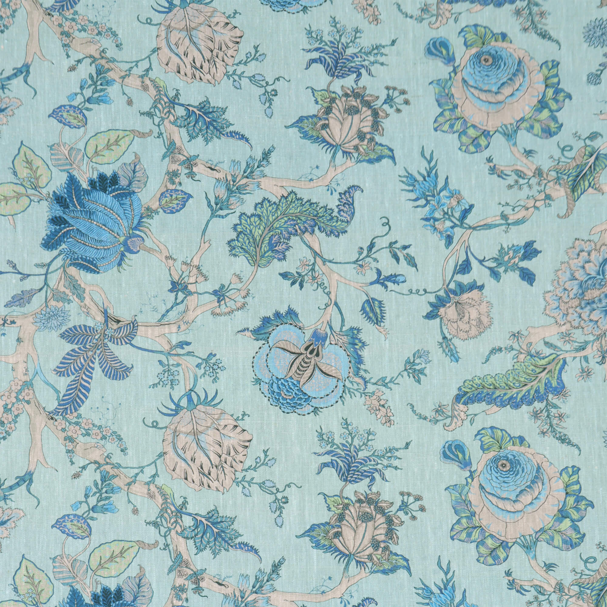 Bukhara Floral Cyan Fabric - Image 8