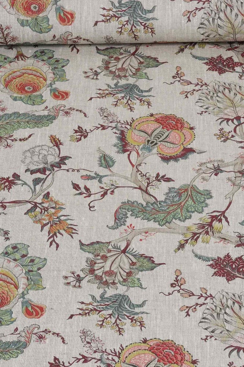 Bukhara Jungle Plum Linen Fabric - Image 2