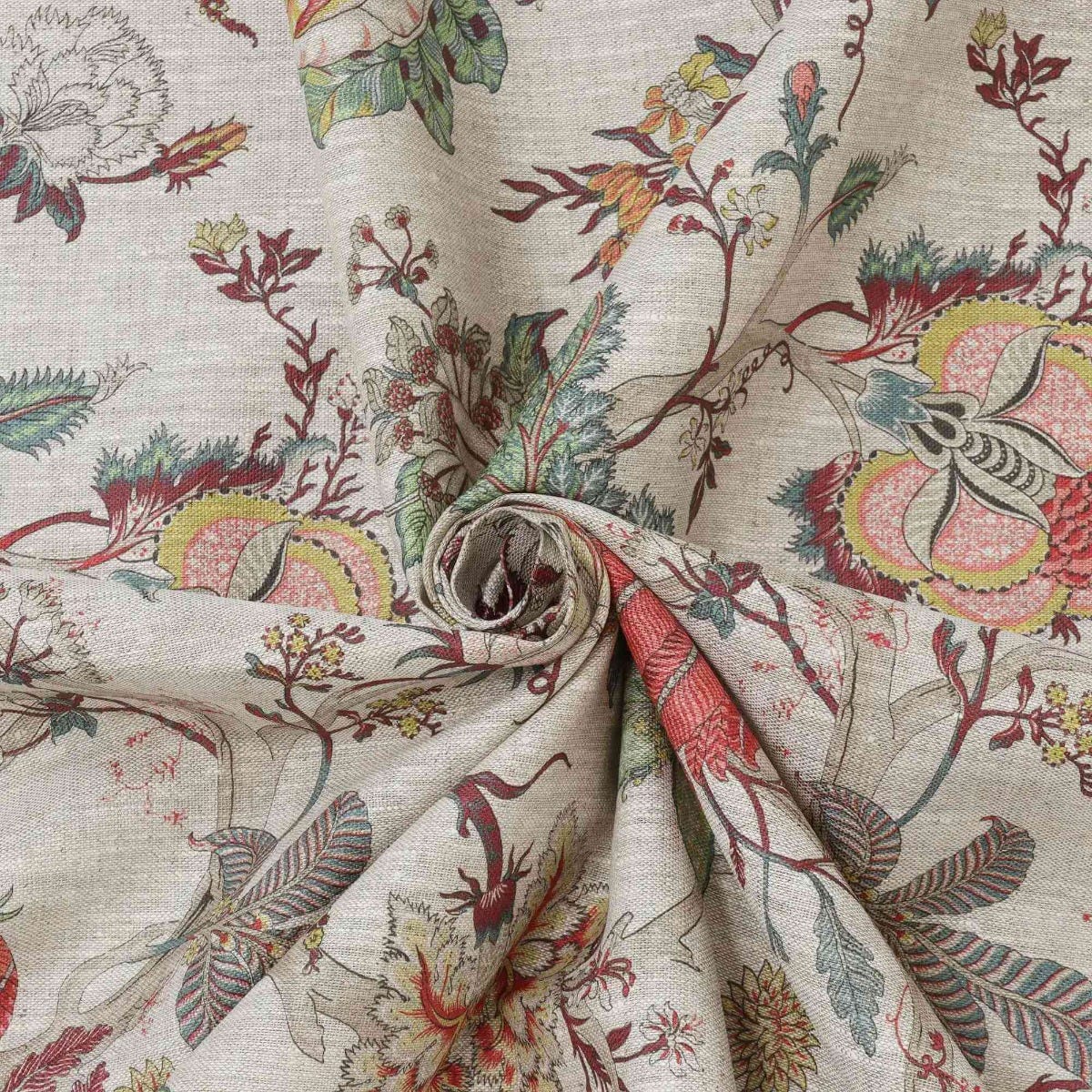 Bukhara Jungle Plum Linen Fabric - Image 3