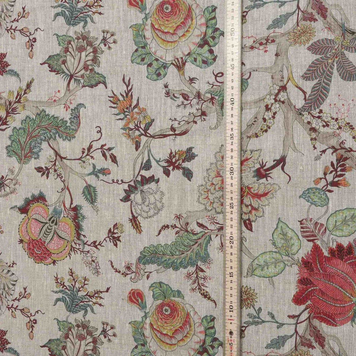 Bukhara Jungle Plum Linen Fabric - Image 5