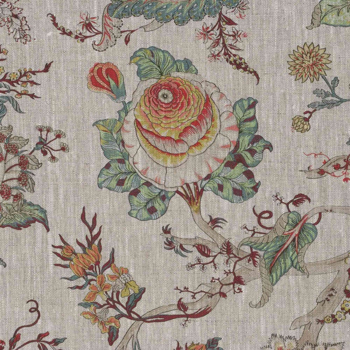 Bukhara Jungle Plum Linen Fabric - Image 6