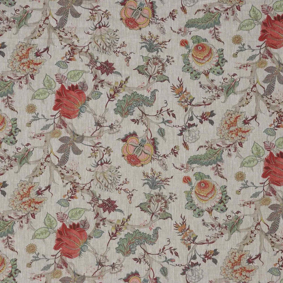 Bukhara Jungle Plum Linen Fabric - Image 7