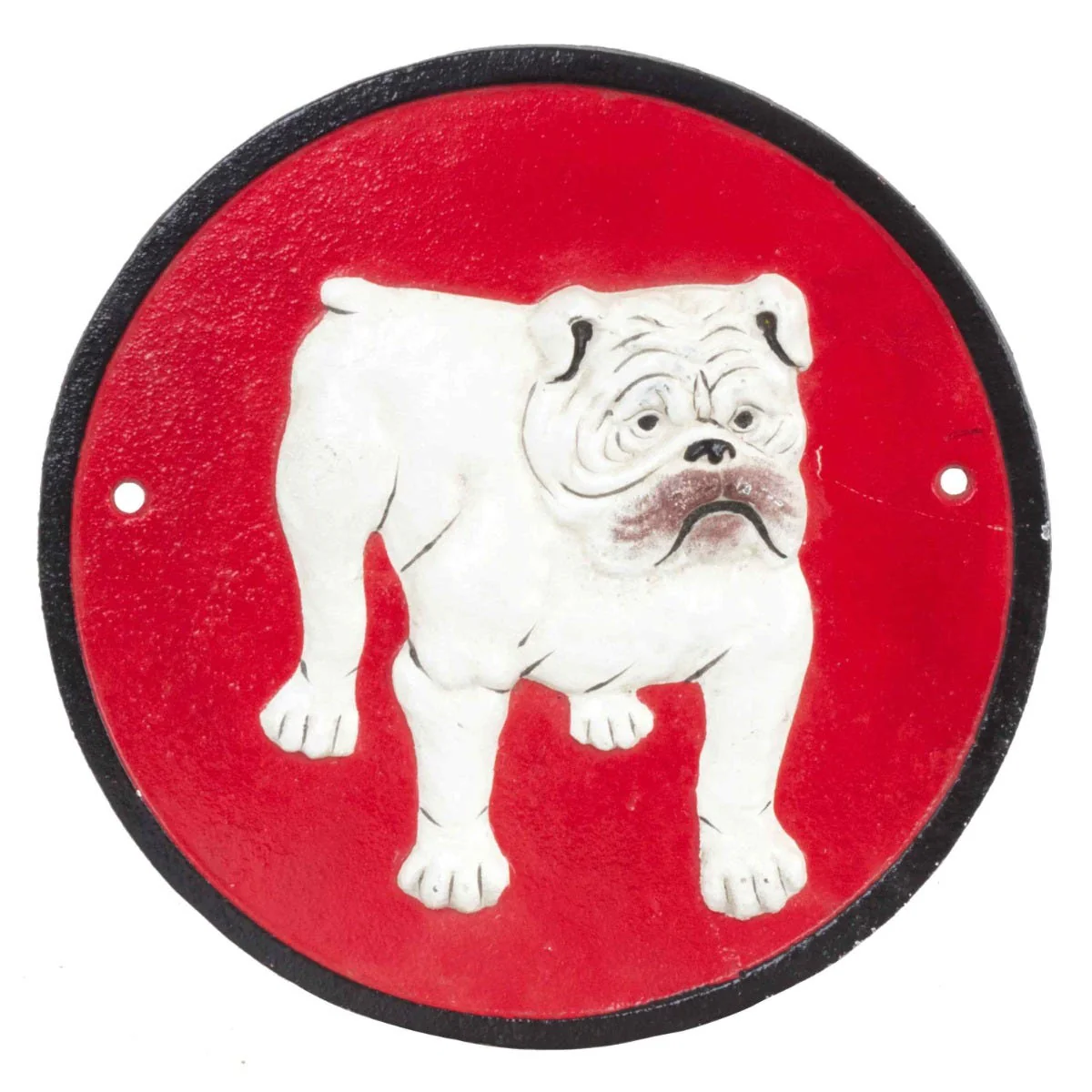 Bulldog Cast Iron Wall Sign Red - Image 3