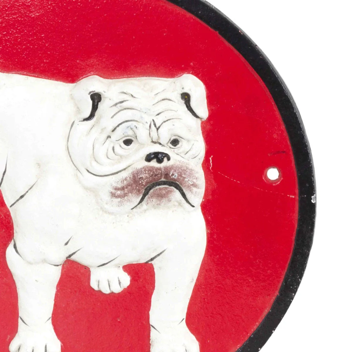 Bulldog Cast Iron Wall Sign Red - Image 4