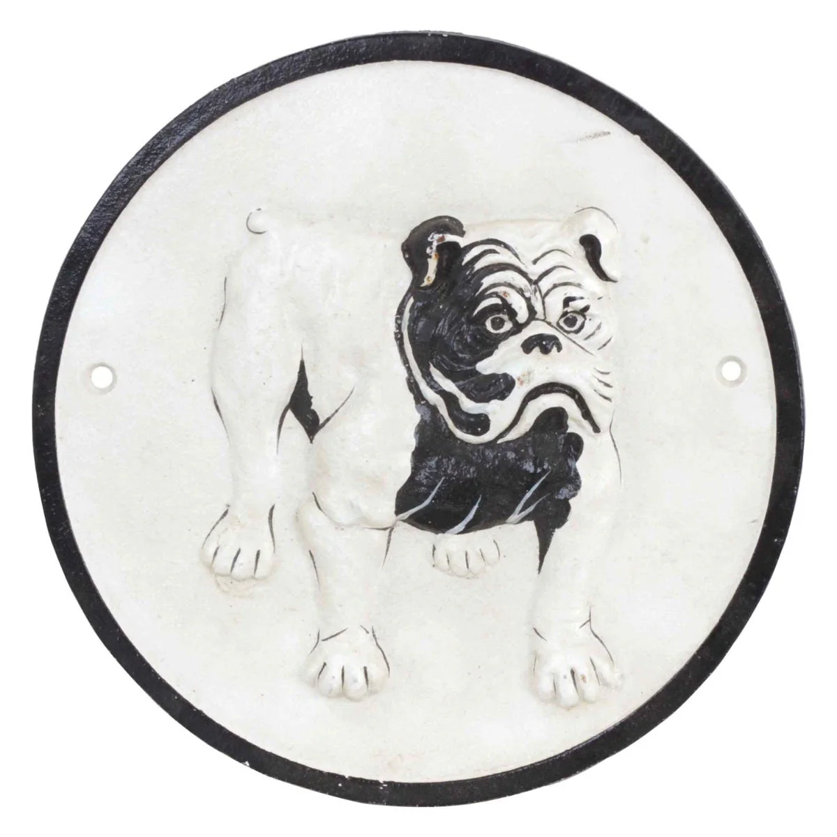 Bulldog Cast Iron Wall Sign White - Image 3