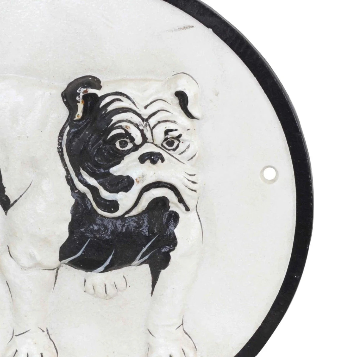 Bulldog Cast Iron Wall Sign White - Image 4