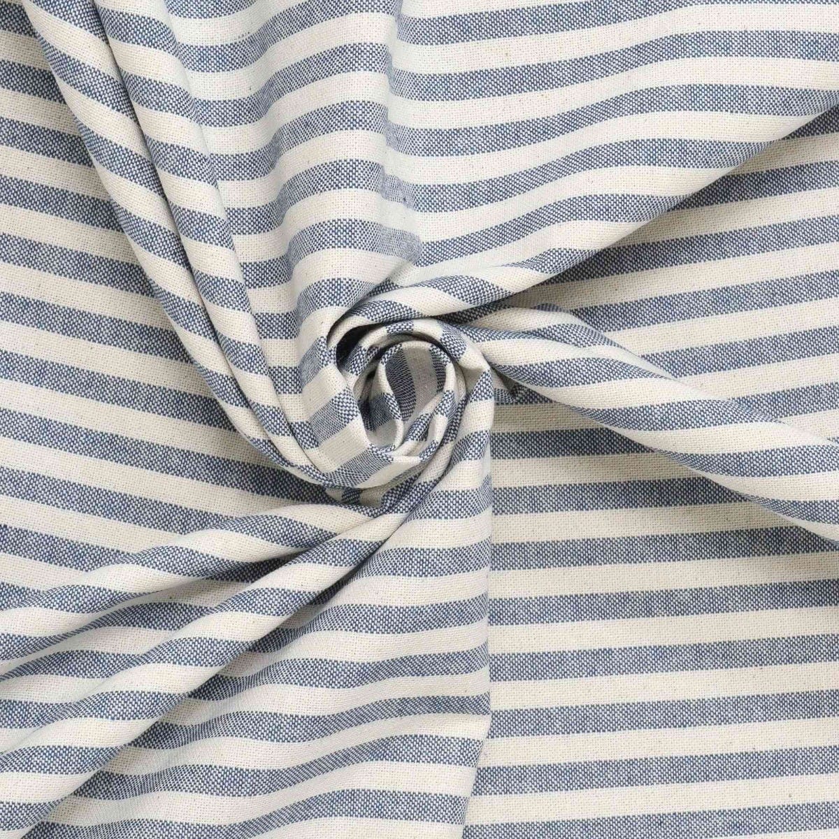 Cambridge Stripe Blue Double Width Fabric - Image 3