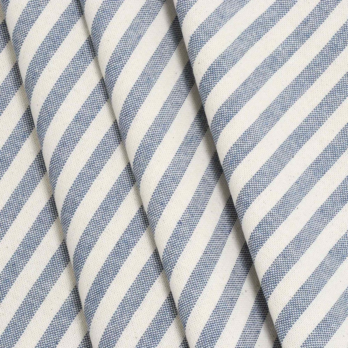 Cambridge Stripe Blue Double Width Fabric - Image 7