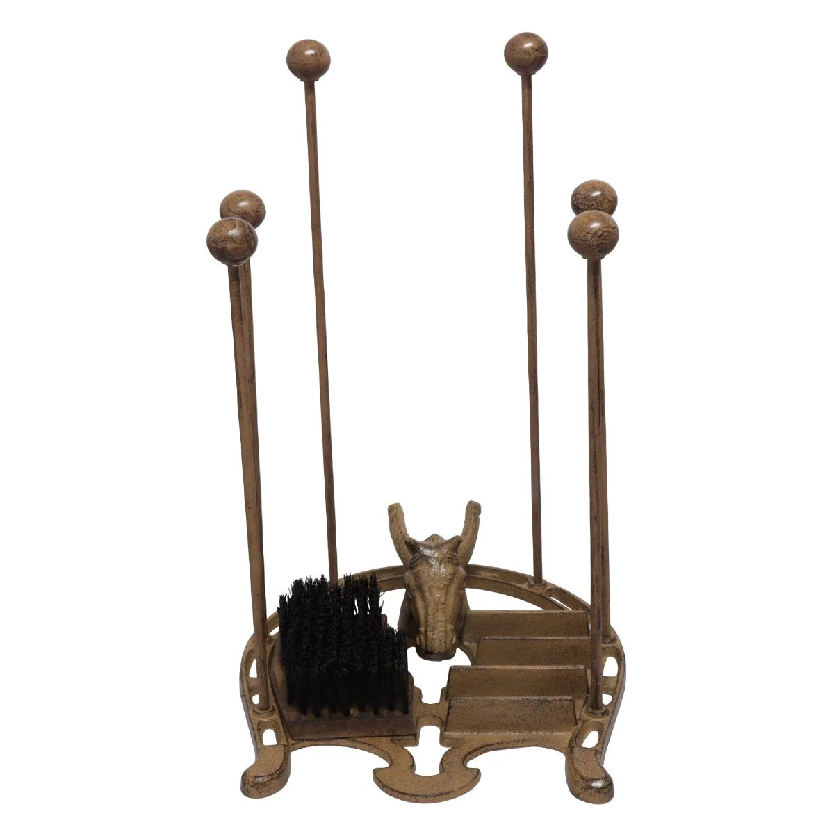 Cast Iron Horse Shoe Boot Holder Scraper & Brush - Image 3