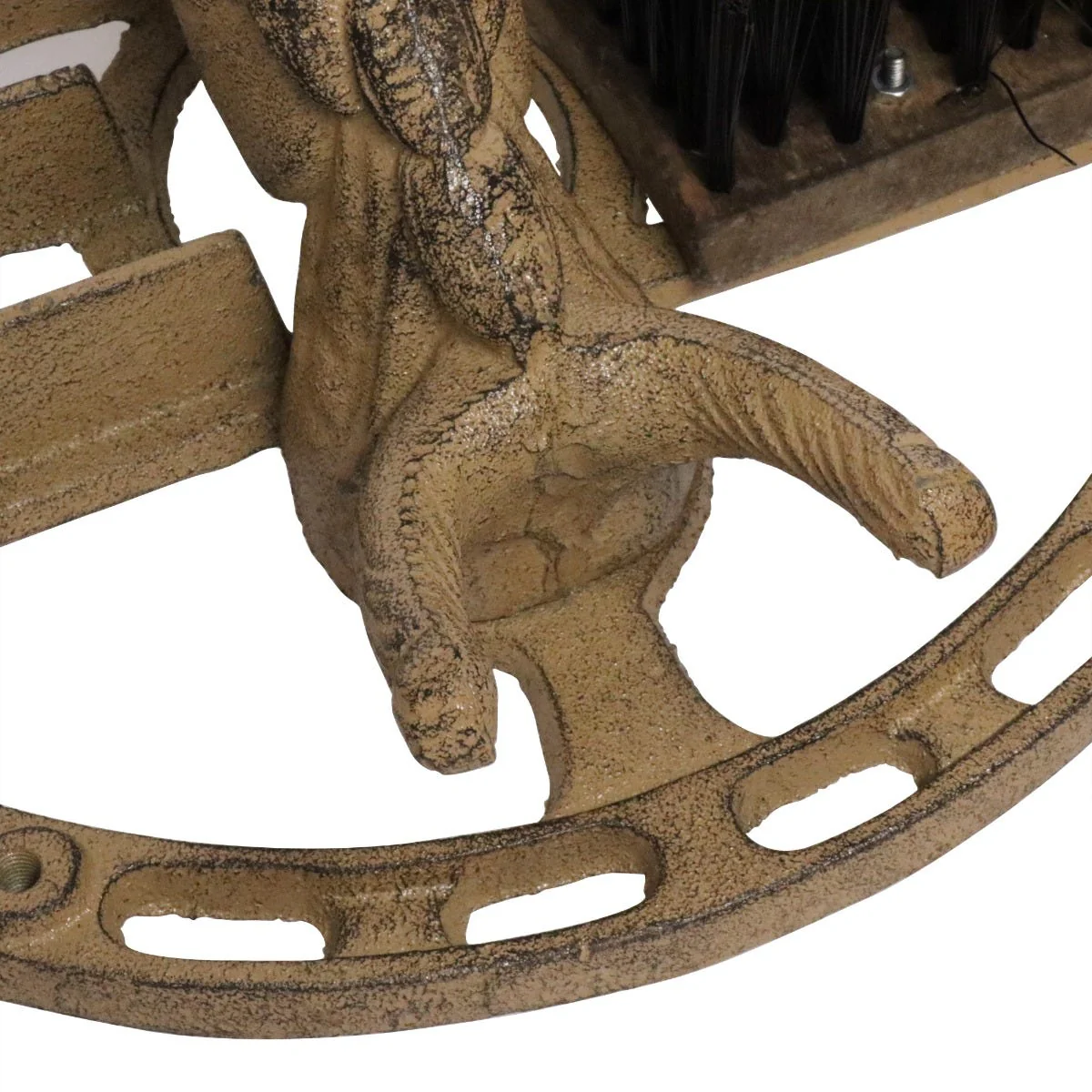 Cast Iron Horse Shoe Boot Holder Scraper & Brush - Image 4
