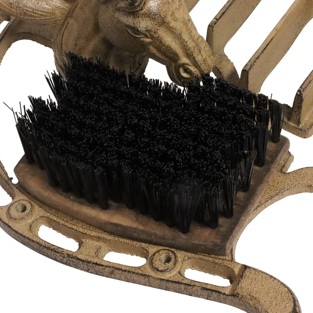 Cast Iron Horse Shoe Boot Holder Scraper & Brush - Image 5