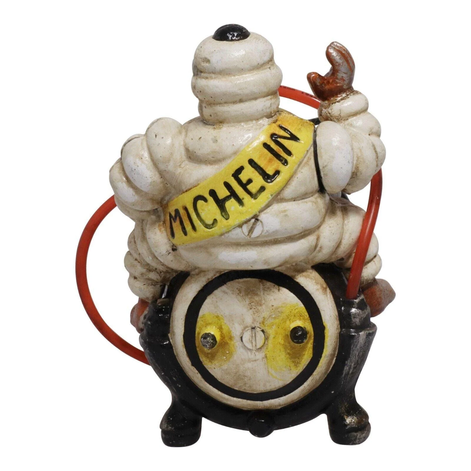 Cast Iron Michelin Man Sat On Compressor Ornament - Image 3