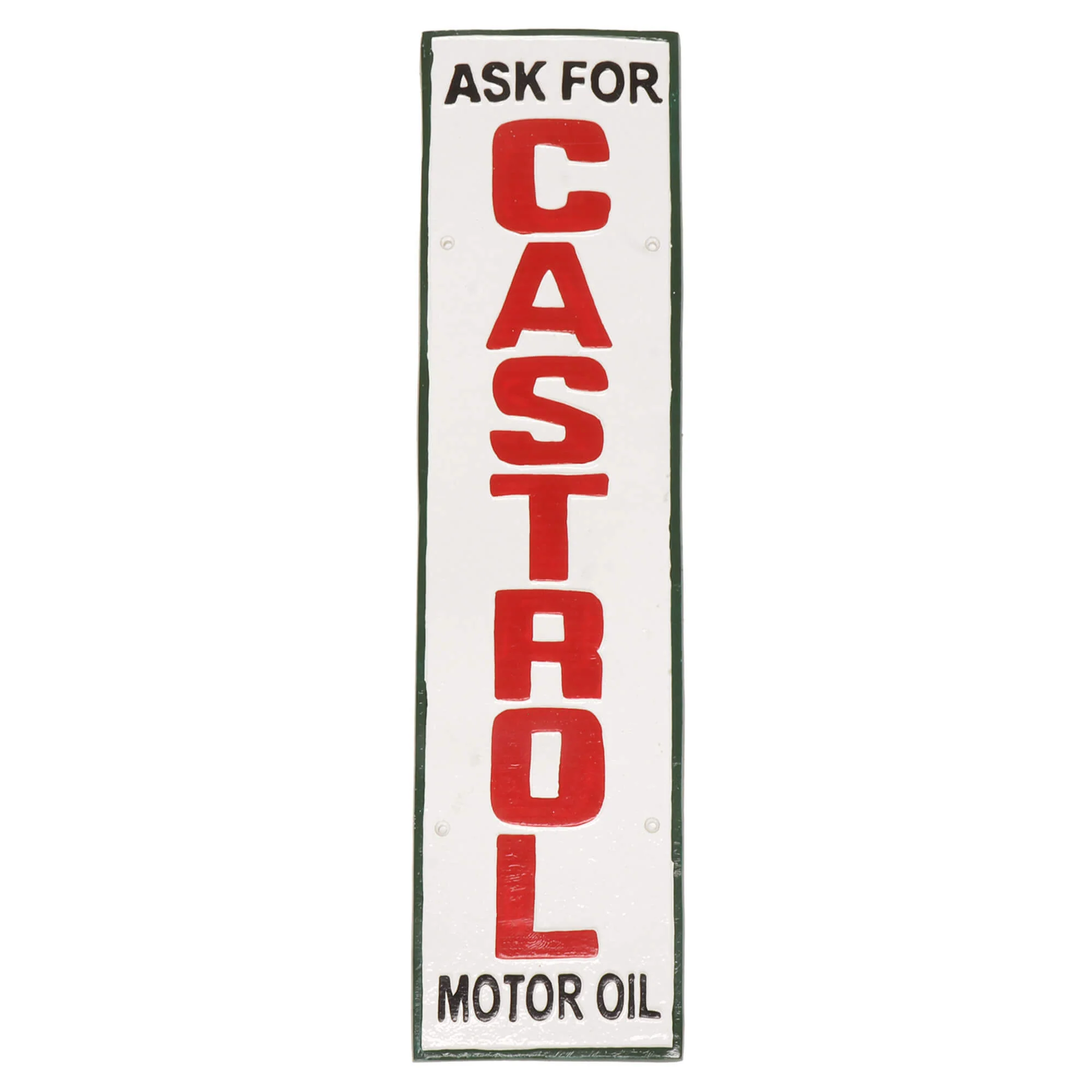Castrol Ask For Large Cast Iron Wall Sign